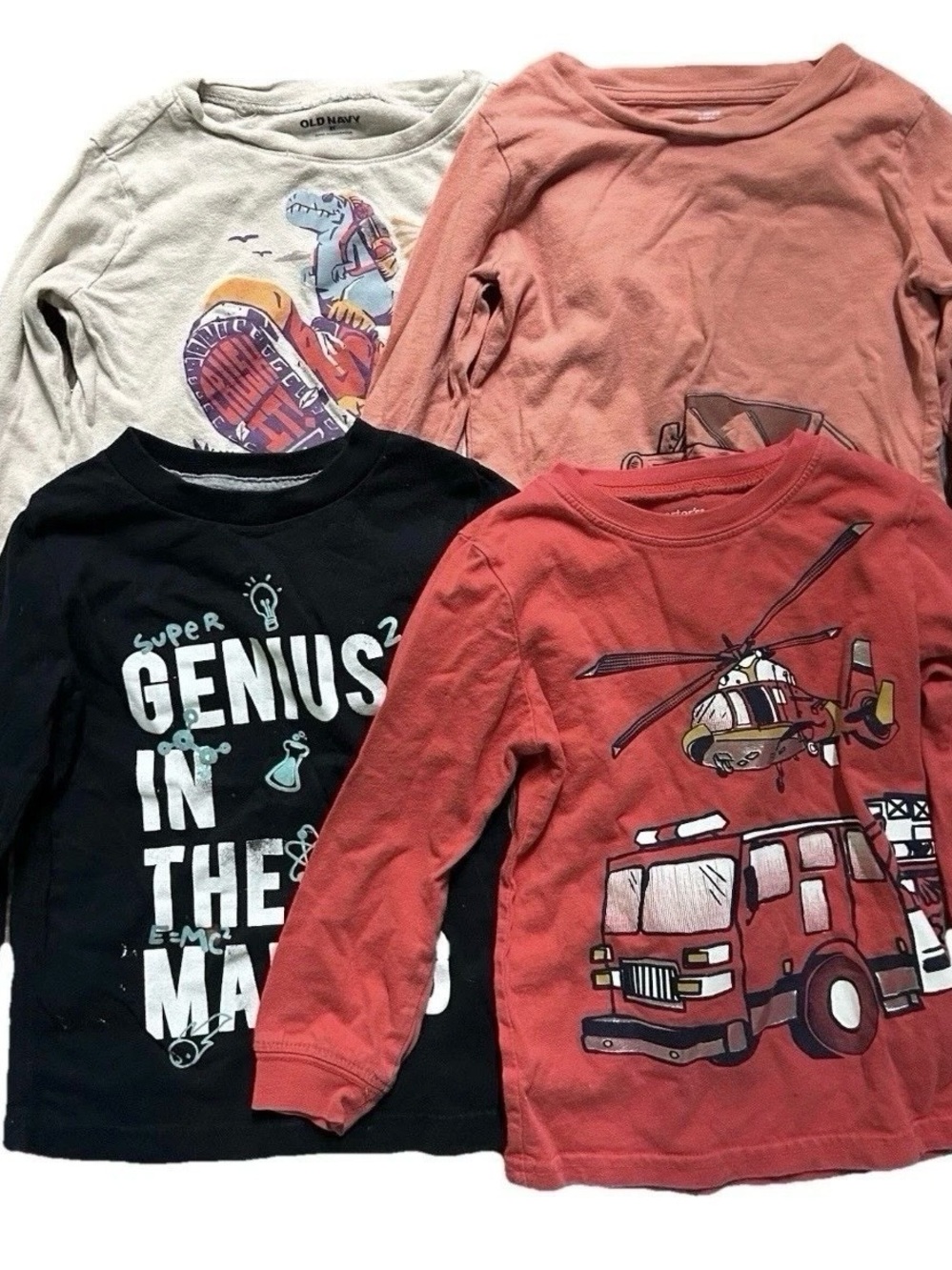 Toddler Boy Long Sleeve Shirts Size 3T Cars Trucks Cold Weather